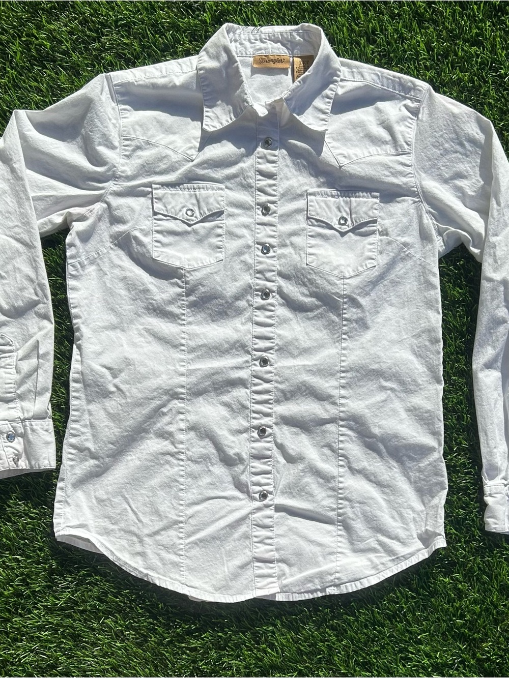 Wrangler White Long-Sleeve Button-Down Shirt for Kids